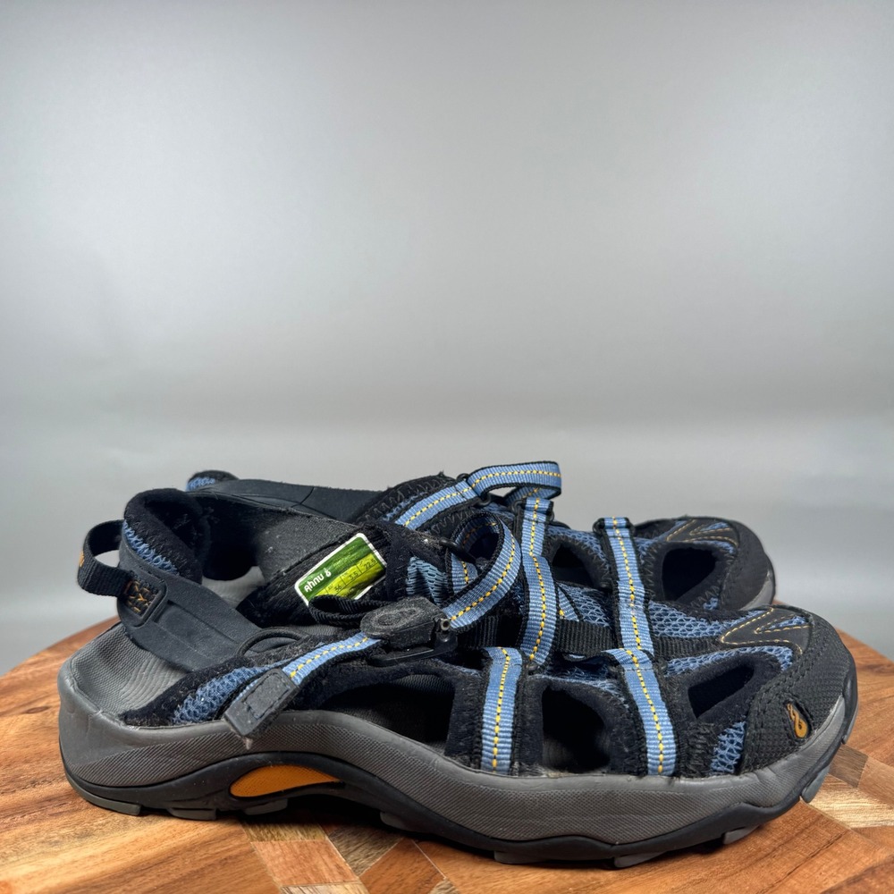 Ahnu Tilden Women's Black Blue Strappy Sport Sandals Water Shoes Size‎ 6